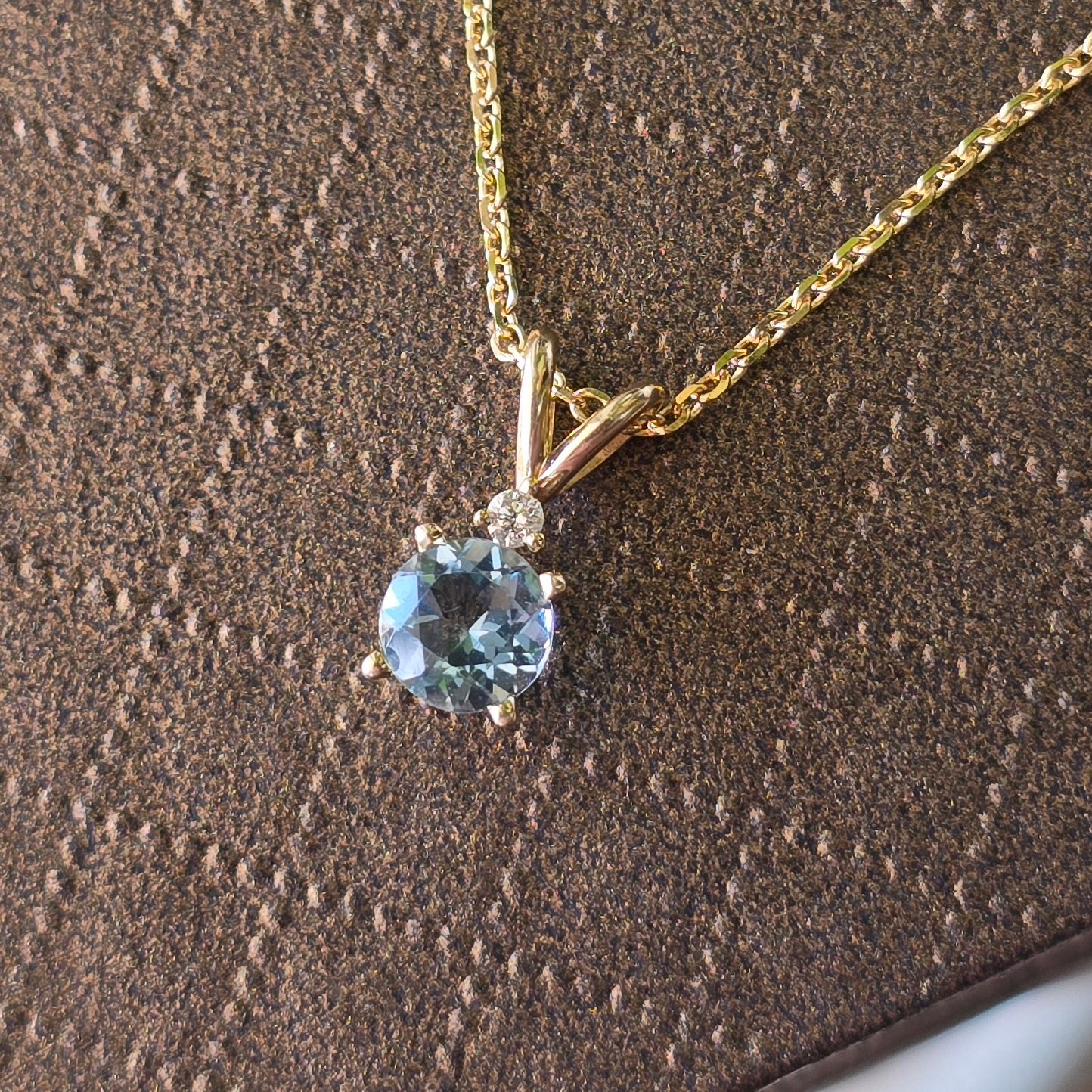 Aqua and Diamond Pendant
