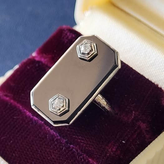 Antique Onyx and Diamond Ring
