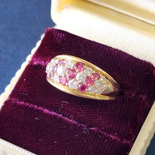 Estate Ruby and Diamond Barber Pole Ring