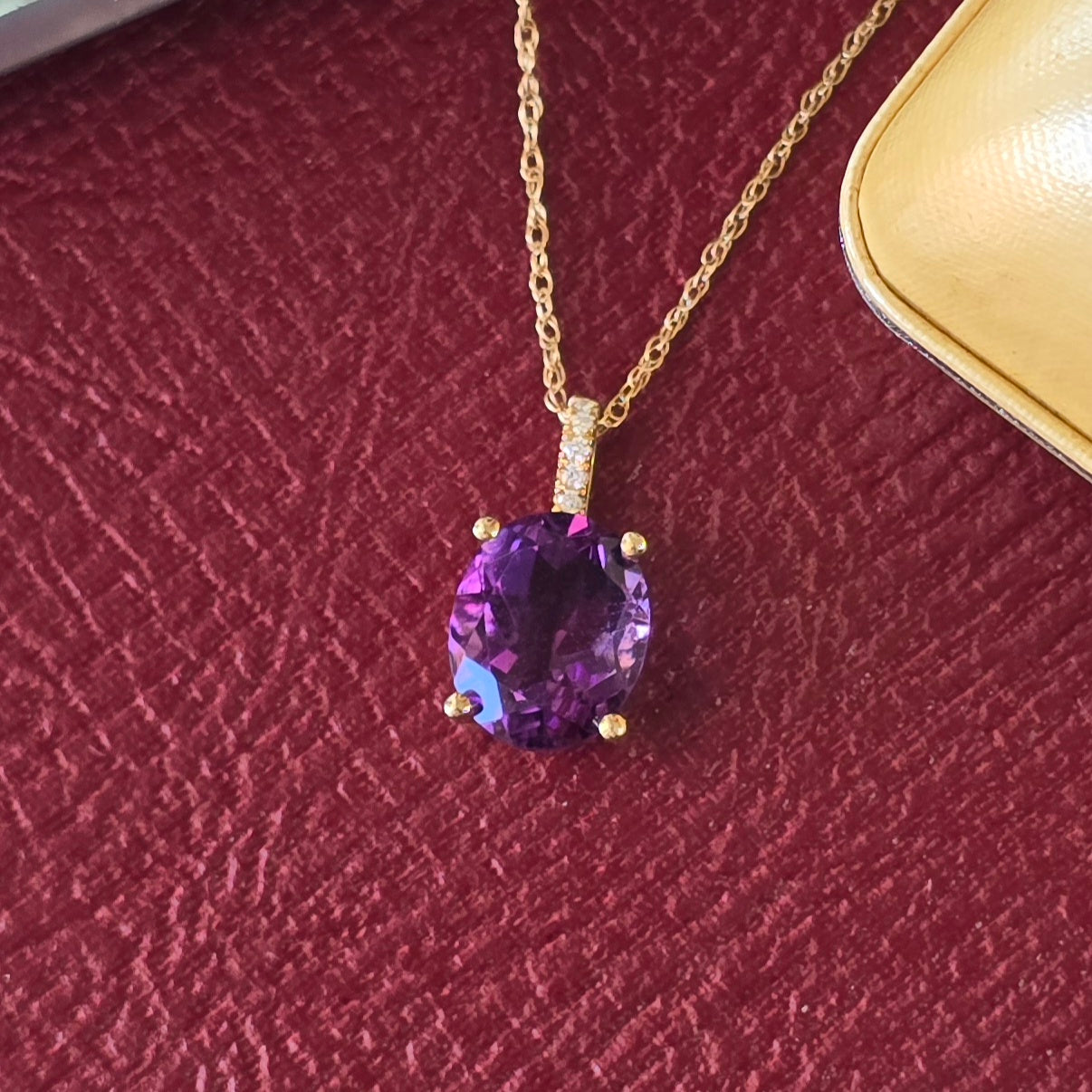 Amethyst and Diamond Pendant
