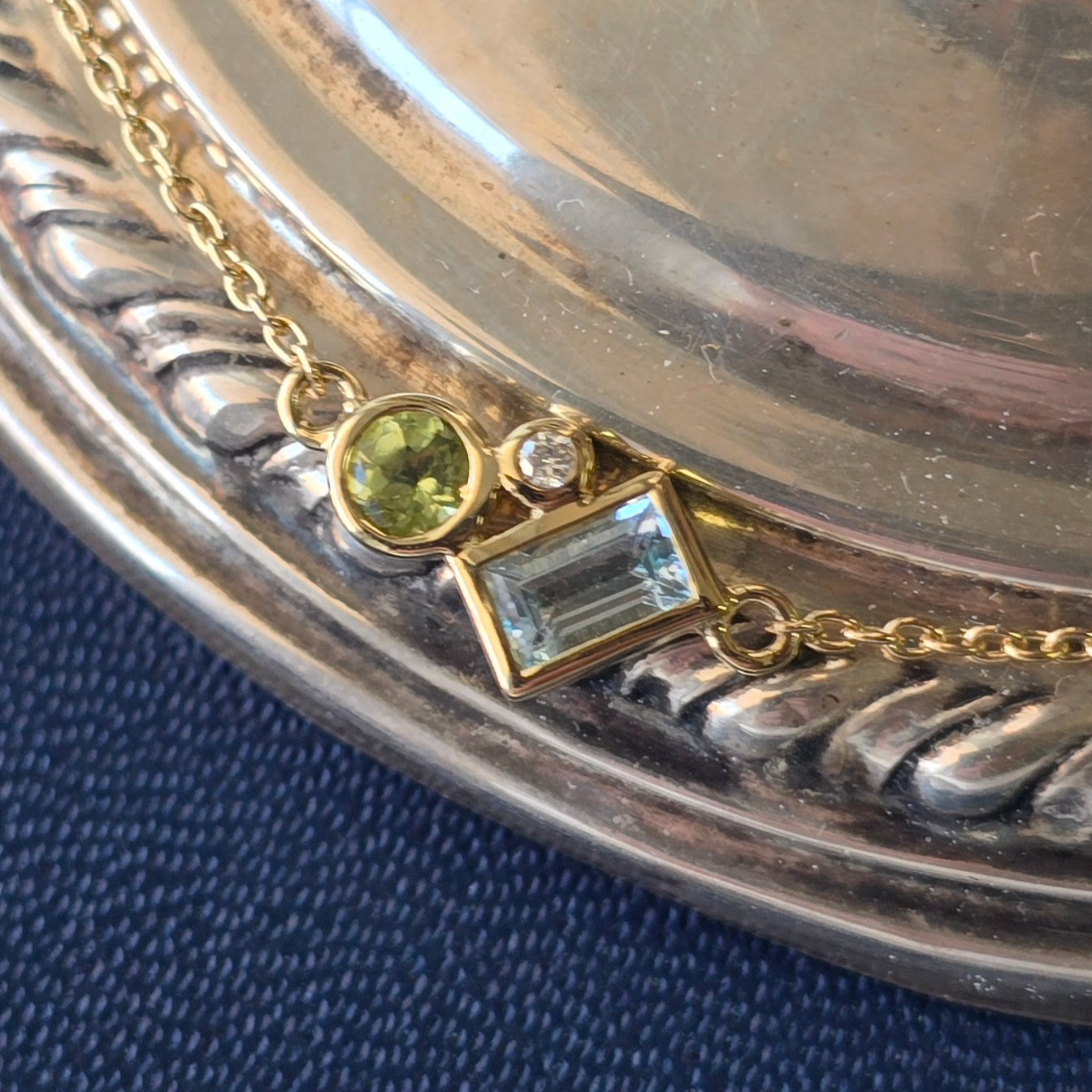 Blue Topaz and Peridot Necklace