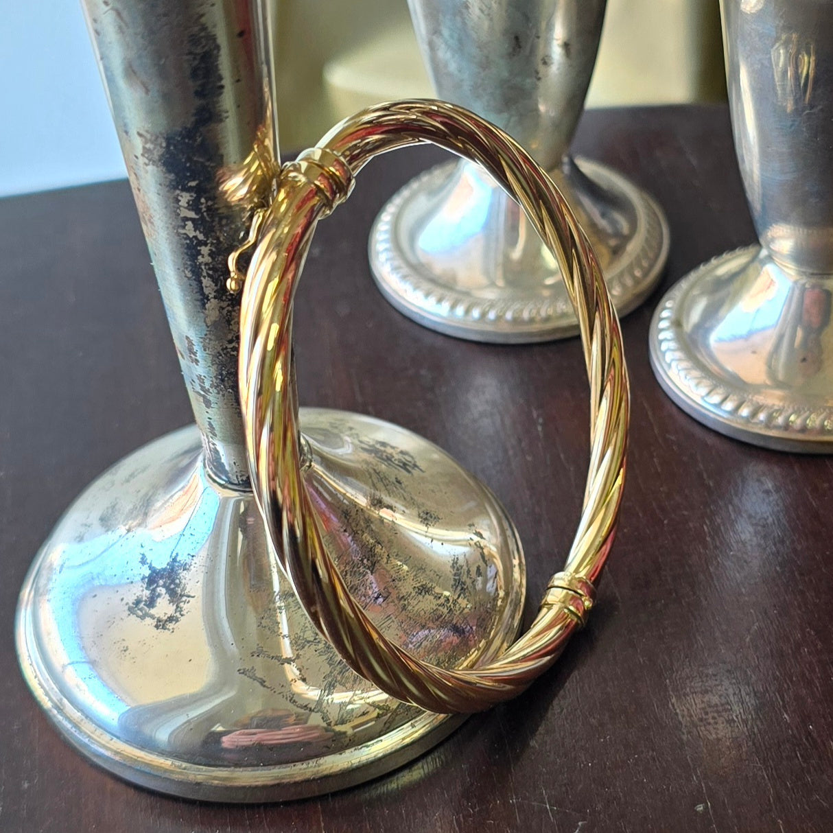 Gold Twist Bangle Bracelet