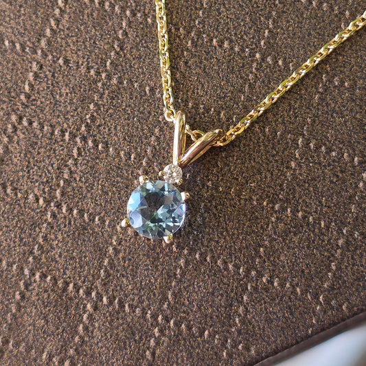 Aqua and Diamond Pendant