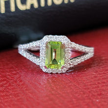 Load image into Gallery viewer, Emerald Cut Peridot Ring
