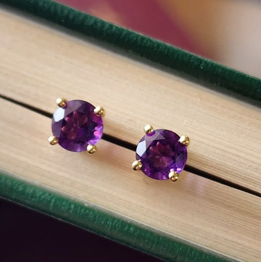 Amethyst Stud Earrings
