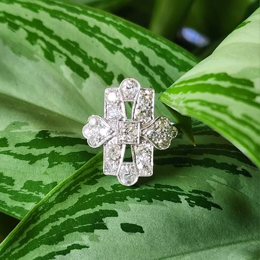 Antique Old Mine Cut Diamond and Platinum Ring