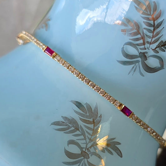 Ruby and Diamond Tennis Bracelet