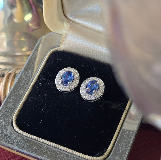 Sapphire and Diamond Earrings