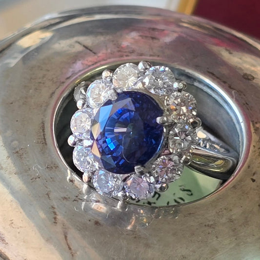 Estate Sapphire and Diamond Ring